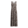 Modal and Polyester Long Sleeveless Dress with Floral Print for Women