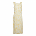 Silk-Like Sheath Dress with Floral Print Mid-Length Sleeveless Dress for Women