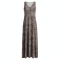 Modal Blend Long Sleeveless Dress with Floral Print for Women
