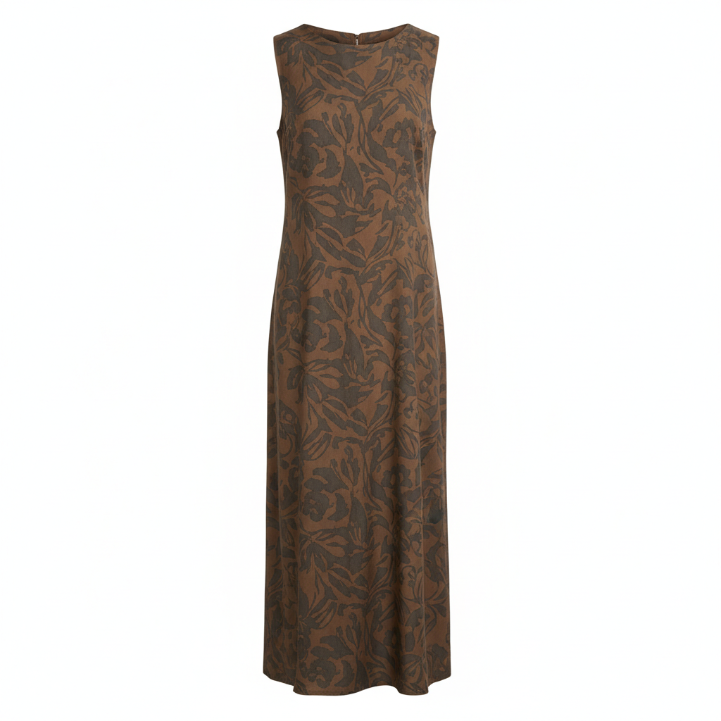 Silk-Like Sheer Floral Print Sleeveless Long Dress for Women Elegant Bodycon Maxi Dress