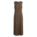 Silk-Like Sheer Floral Print Sleeveless Long Dress for Women Elegant Bodycon Maxi Dress