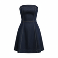 Denim Strapless A-Line Dress for Women, Fitted Waist with Flared Skirt, Casual Summer Fashion Dress
