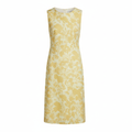 Silk-Like Sheath Dress with Floral Print Mid-Length Sleeveless Women's Dress