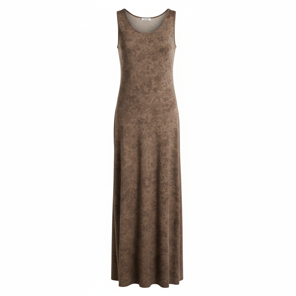 Silk-like Maxi Dress with Floral Pattern Sleeveless Long Dress for Women Elegant Bodycon Fit