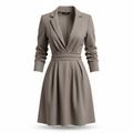 Silk-like Sheath Dress with Wrap Design and Belted Waist for Women