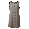 Silk-Like Ribbed Sleeveless Button-Down Dress for Women