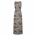 Polyester Blend Floral Print Sleeveless Fitted Midi Dress for Women Elegant Work to Evening Wear