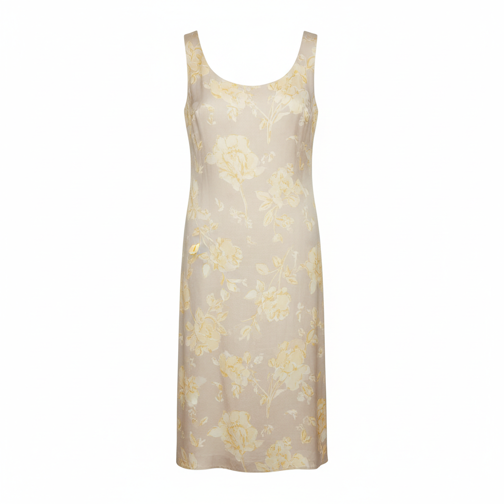 Silk Satin Floral Print Sleeveless Midi Dress for Women Elegant Summer Dress